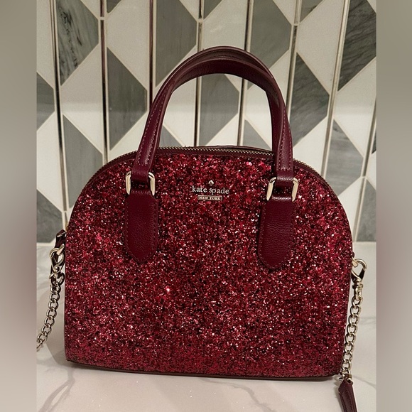 kate spade Handbags - Kate Spade Red Glitter Dome Satchel Crossbody Bag